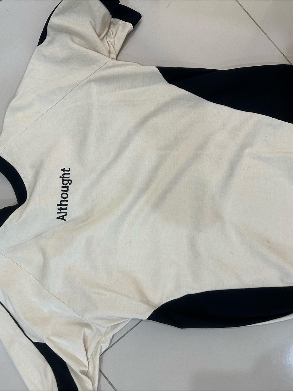 Althoughtt Two-Tone White and Black Tee